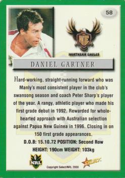 2000 Select #58 Daniel Gartner Back